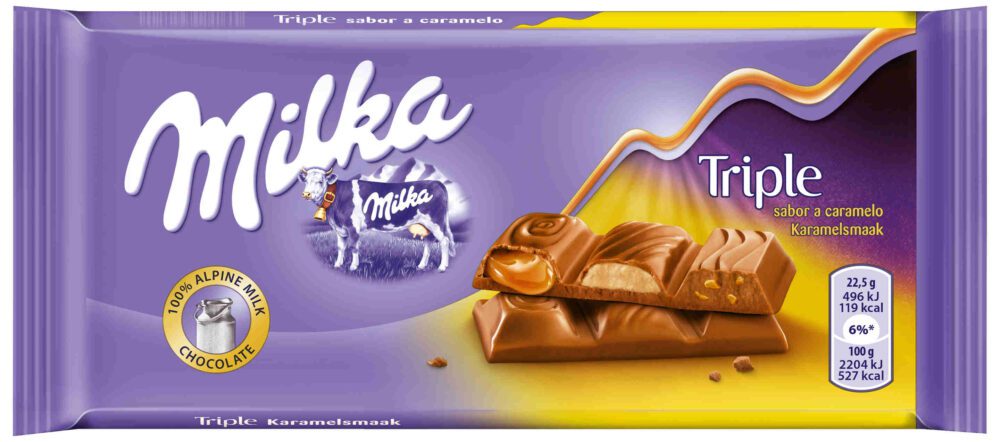 MILKA 90G TRIPLE CARAMELO 1U (20)