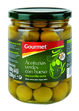 #PC# ACEITUNA GOURMET MANZANILLA 250GR 1U (6) #PC# ACEITUNA GOURMET MANZANILLA 250GR 1U (6)