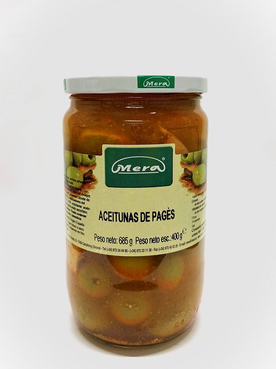 ACEITUNA DE PAYÉS BOTE CRISTAL 720ML MERA 1U ACEITUNA DE PAYÉS BOTE CRISTAL 720ML MERA 1U