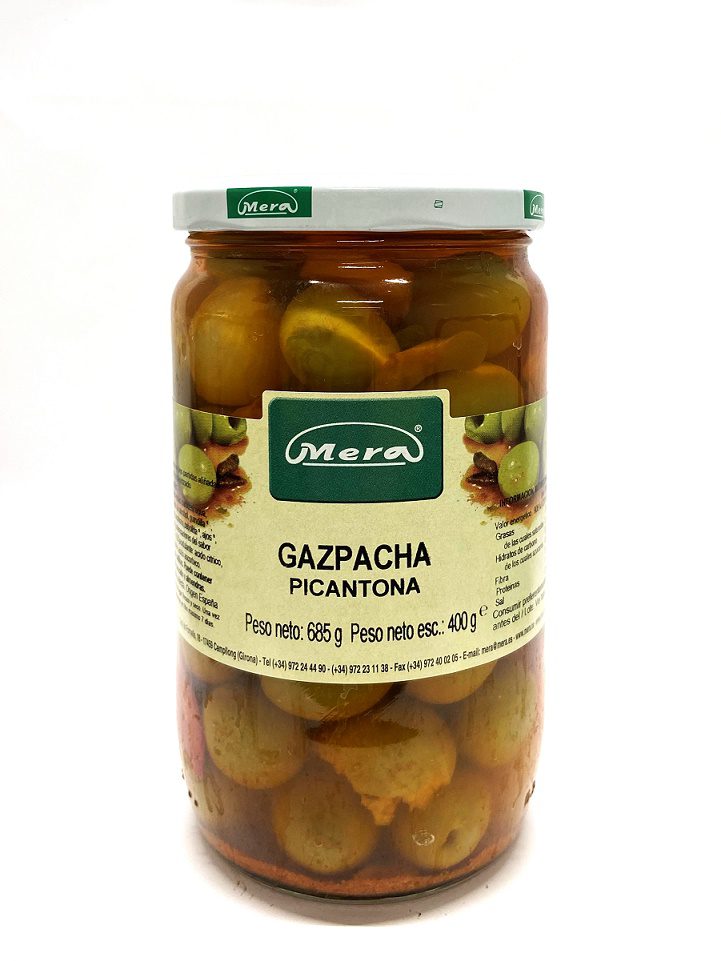 ACEITUNA GAZPACHA PICANTONA BOTE CRISTAL 720ML MERA 1U ACEITUNA GAZPACHA PICANTONA BOTE CRISTAL 720ML MERA 1U