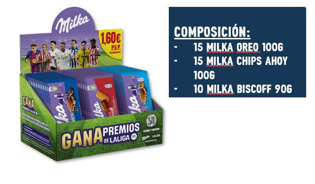 LOTE TABLETA MILKA 90/100GR OREO-CA-BISCOFF 40U 1U LOTE TABLETA MILKA 90/100GR OREO-CA-BISCOFF 40U 1U